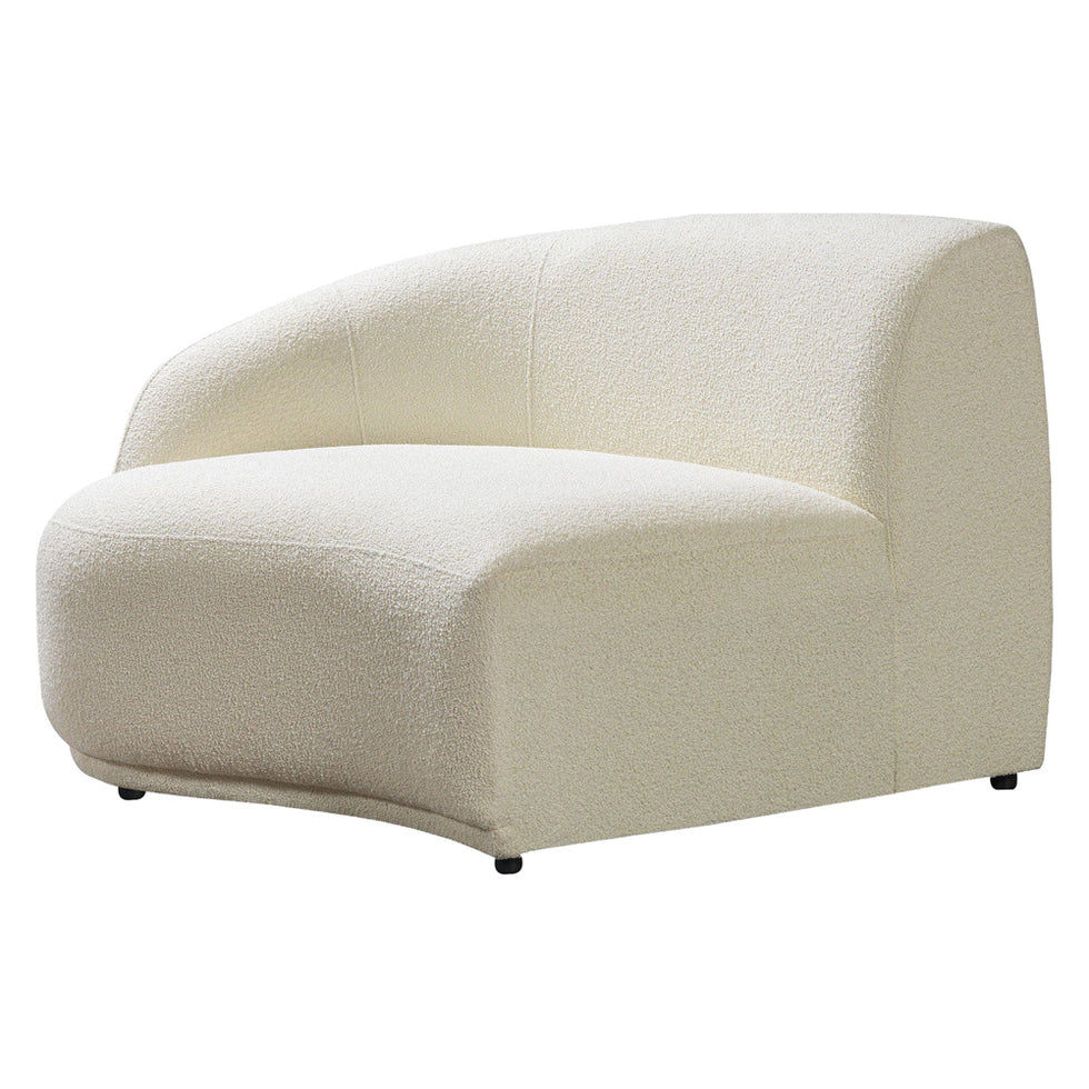 Nova - Bonita Ivory Boucle 3-Piece Curved Sectional