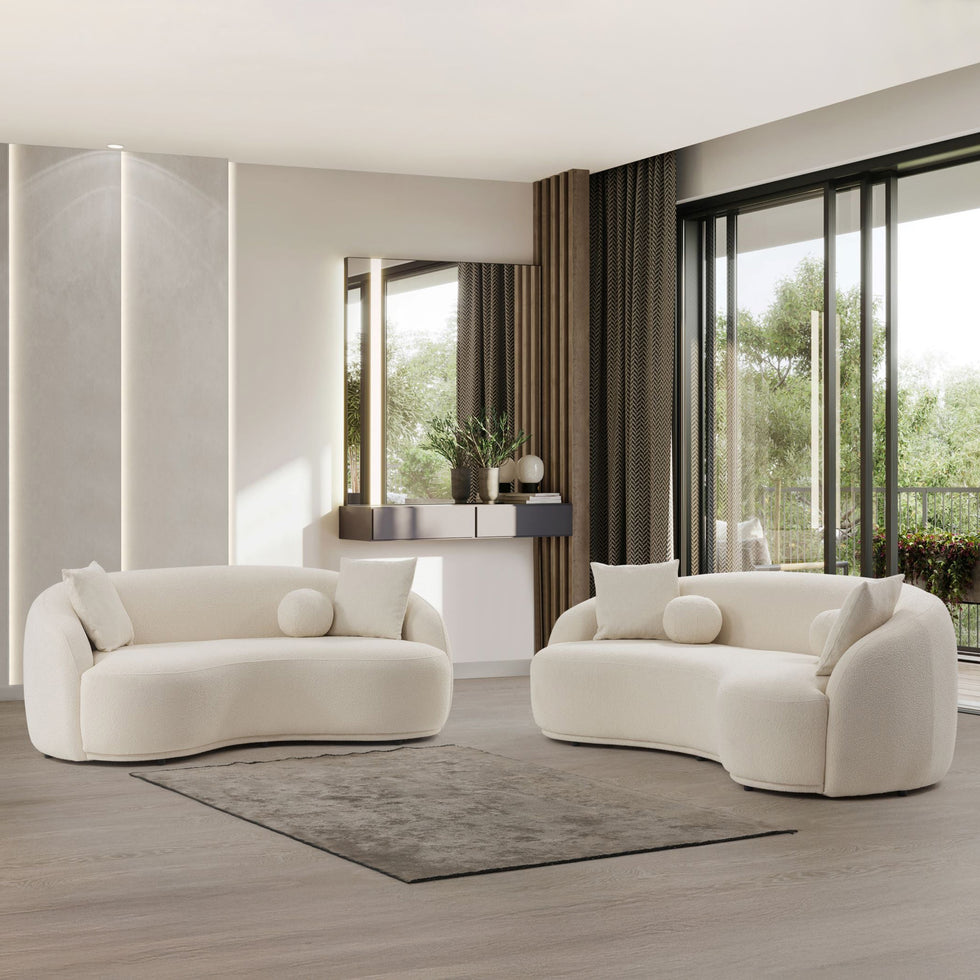 Nova - Bonita Ivory Boucle Sofa & Loveseat Set