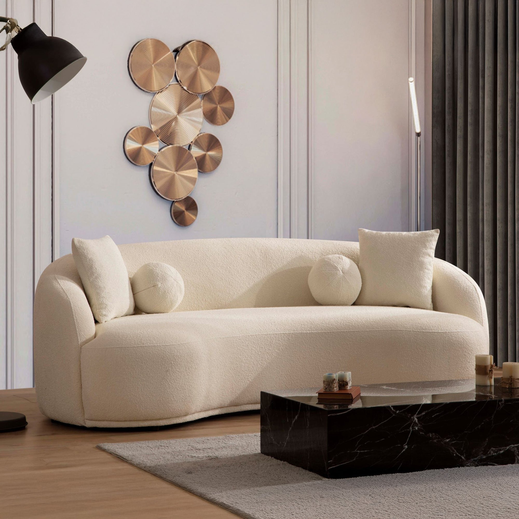 Nova - Bonita Ivory Boucle Sofa & Loveseat Set