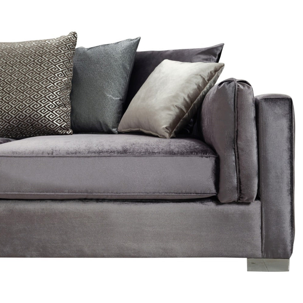 Nova - Clara Gray Velvet Sofa & Loveseat