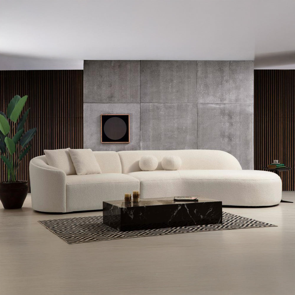 Nova - Cloe Ivory Boucle Curved Sectional