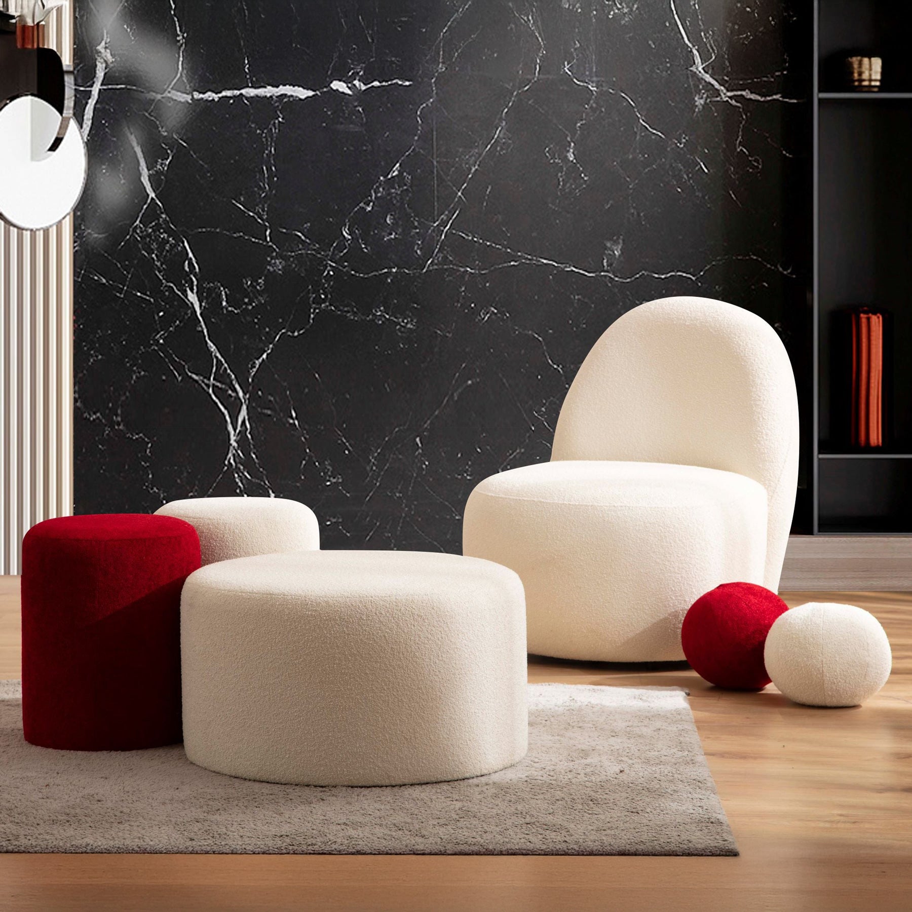 Nova - Cloe Ivory Boucle Accent Chair