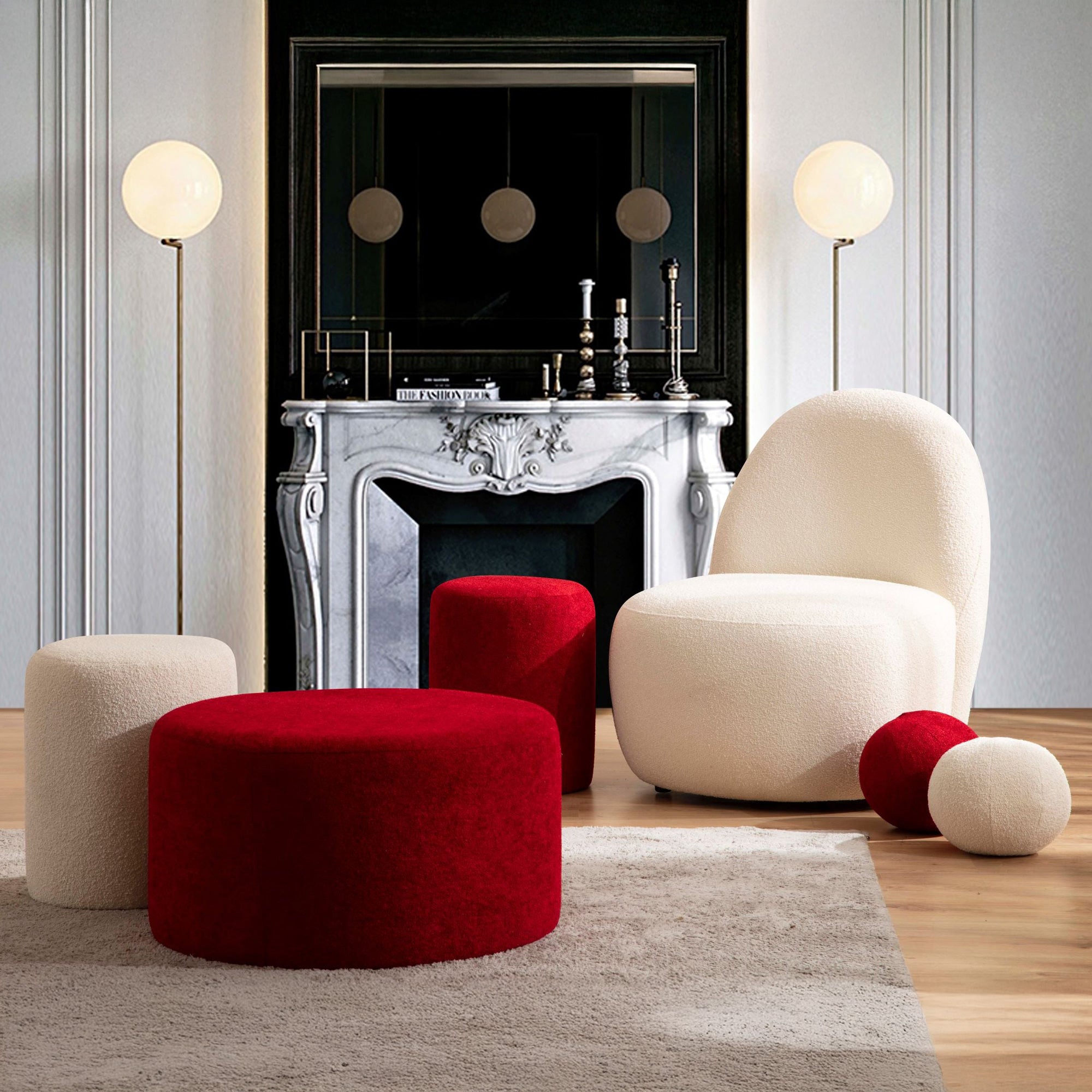 Nova - Cloe Ivory Boucle Accent Chair