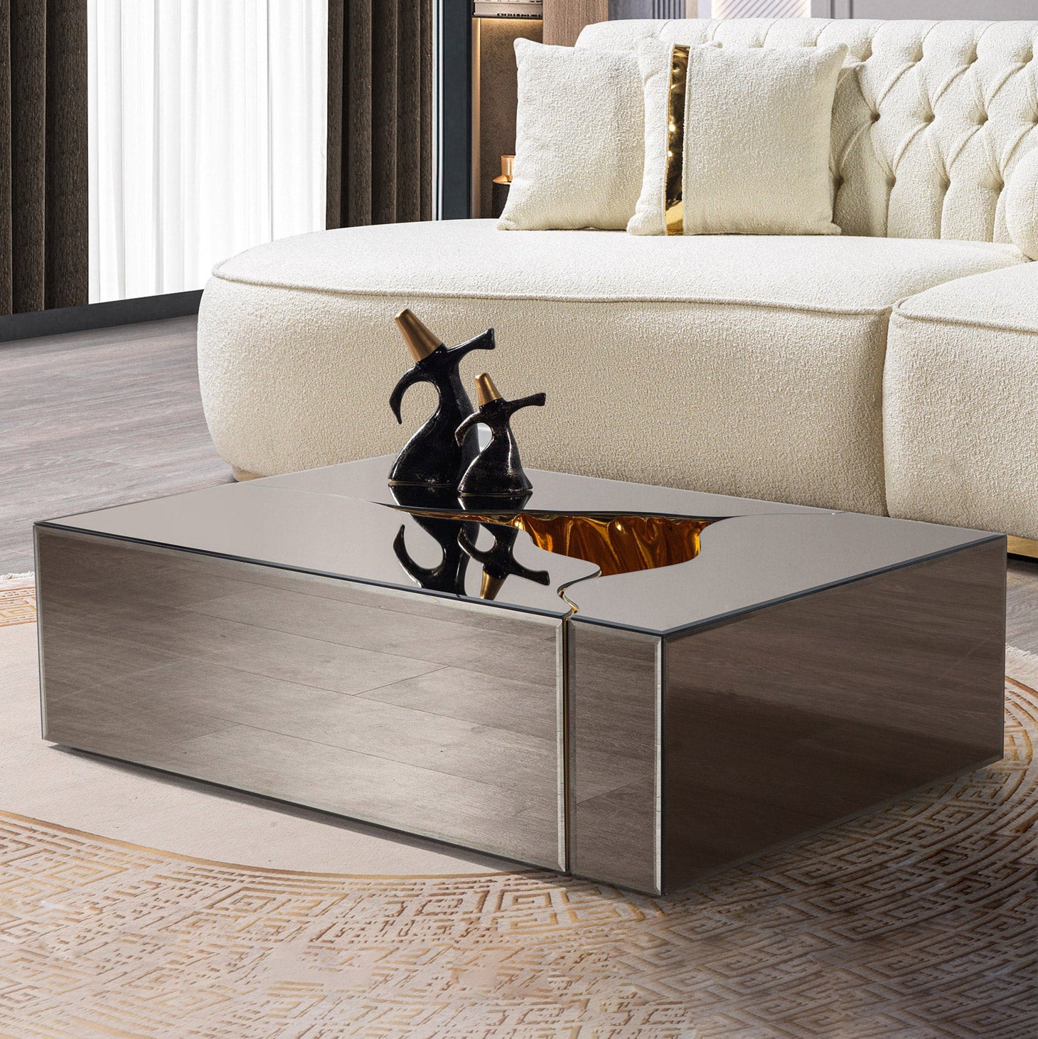 Nova - Dream Glass 3-Piece Coffee Table