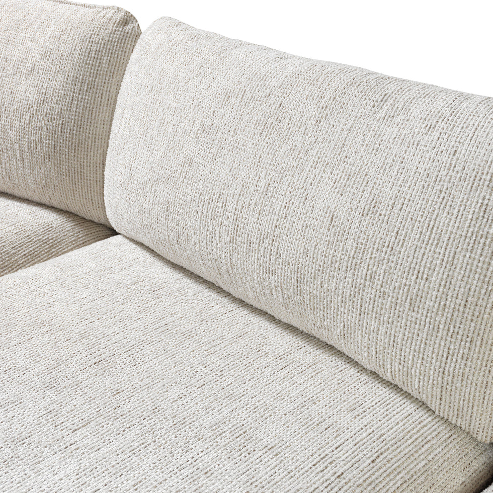Nova - Dylan Ivory Linen 3-Piece Curved 126" Sectional with Ottoman