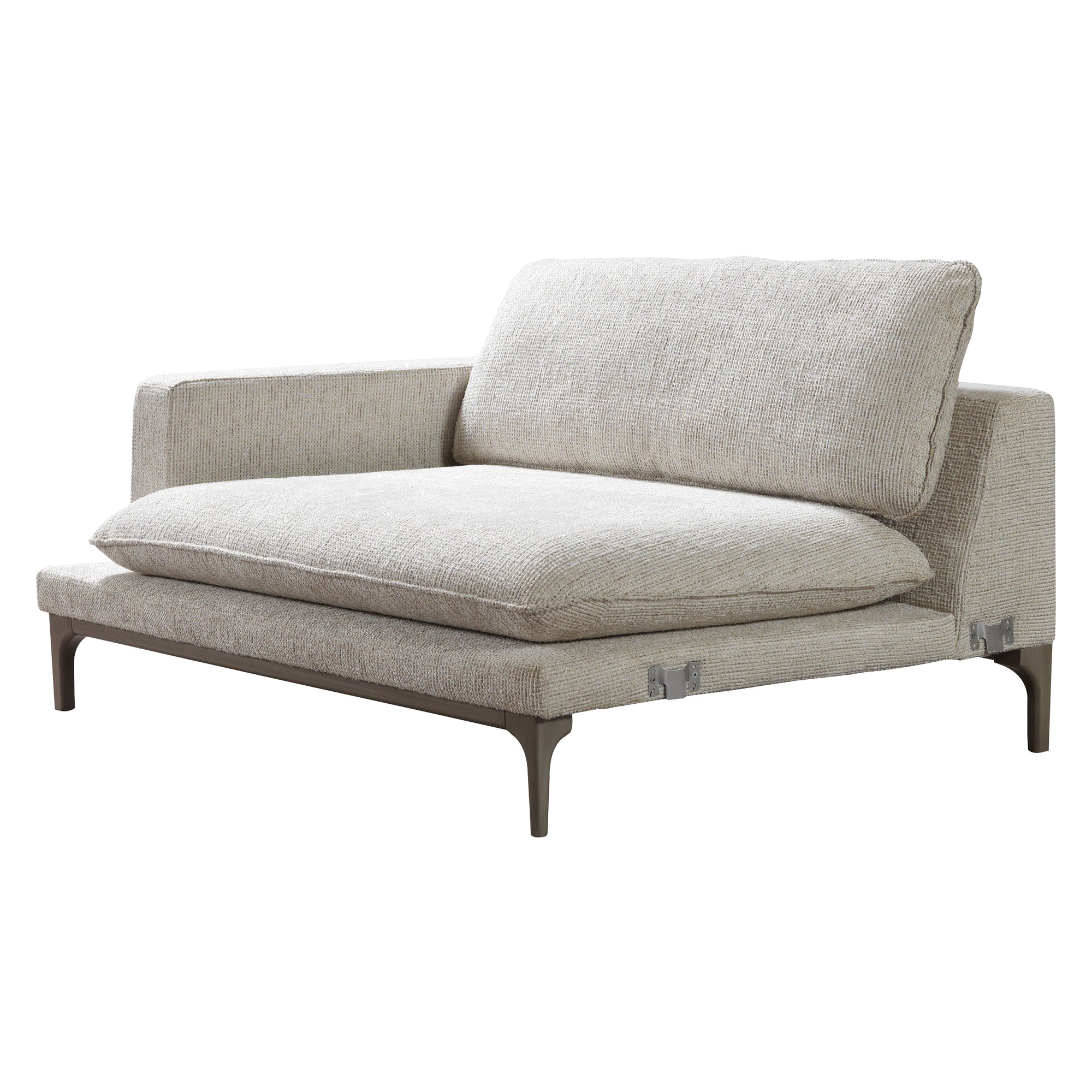 Nova - Dylan Ivory Linen 3-Piece Curved 126" Sectional with Ottoman
