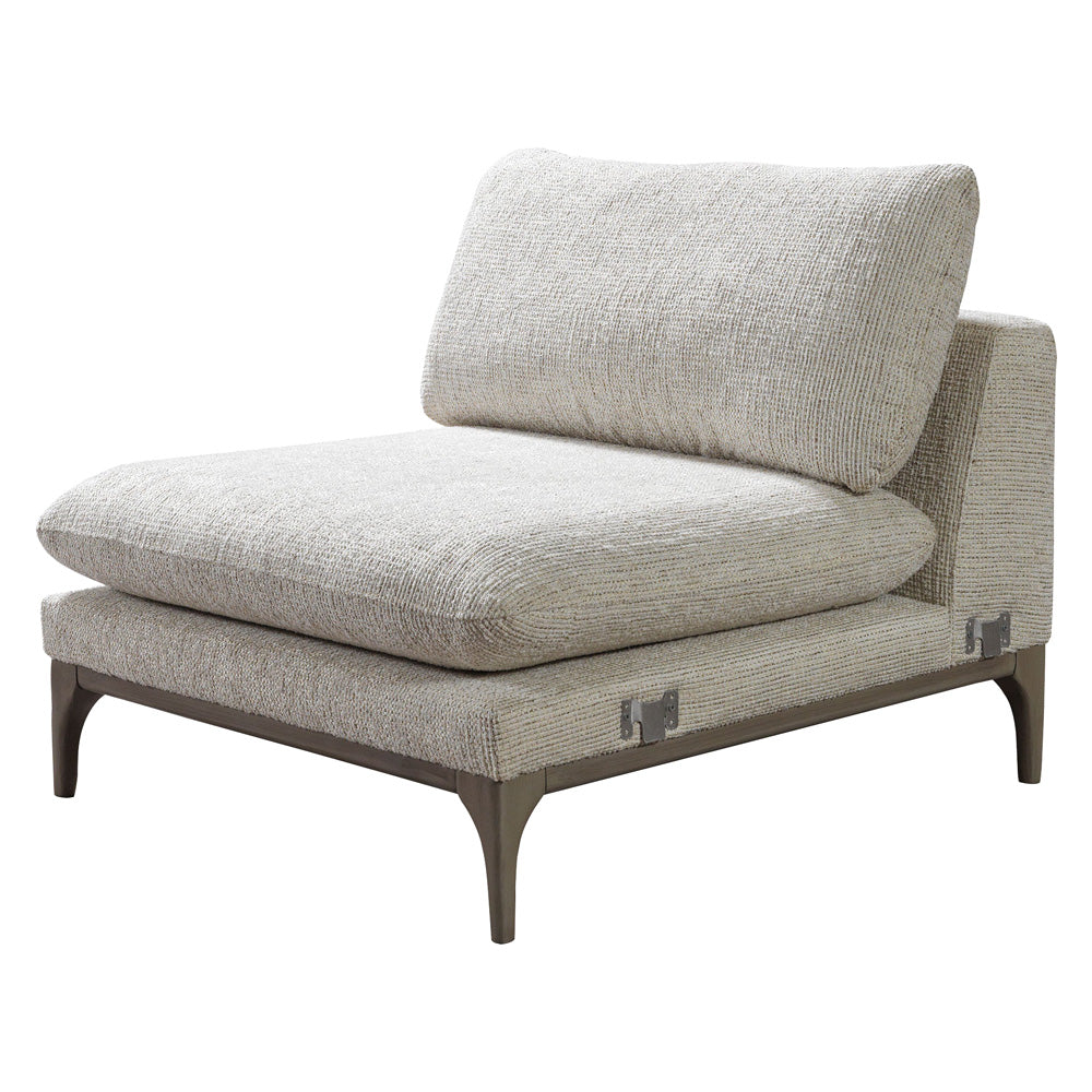 Nova - Dylan Ivory Linen 3-Piece Curved 126" Sectional with Ottoman