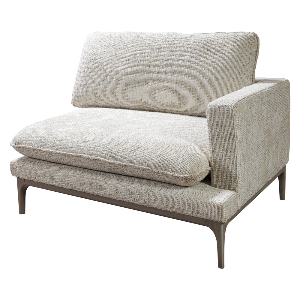Nova - Dylan Ivory Linen 3-Piece Curved 126" Sectional with Ottoman