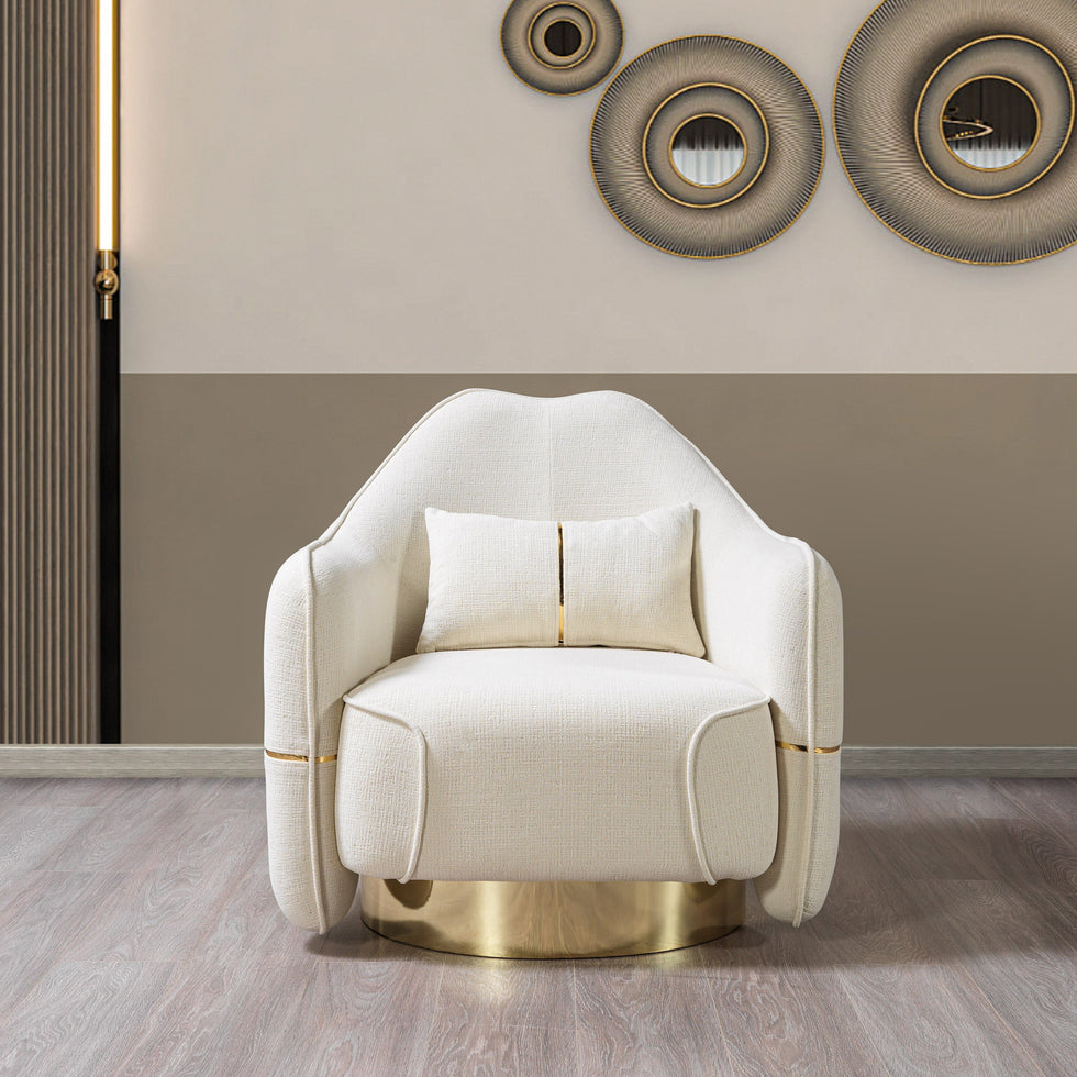 Nova - Helena Ivory Velvet Chair