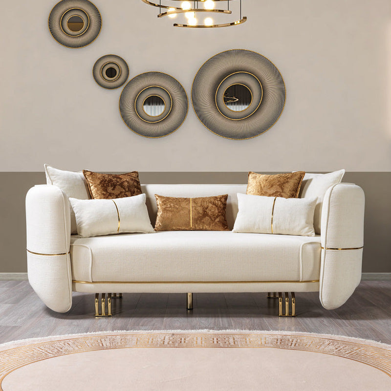 Nova - Helena Ivory Velvet Loveseat 82"