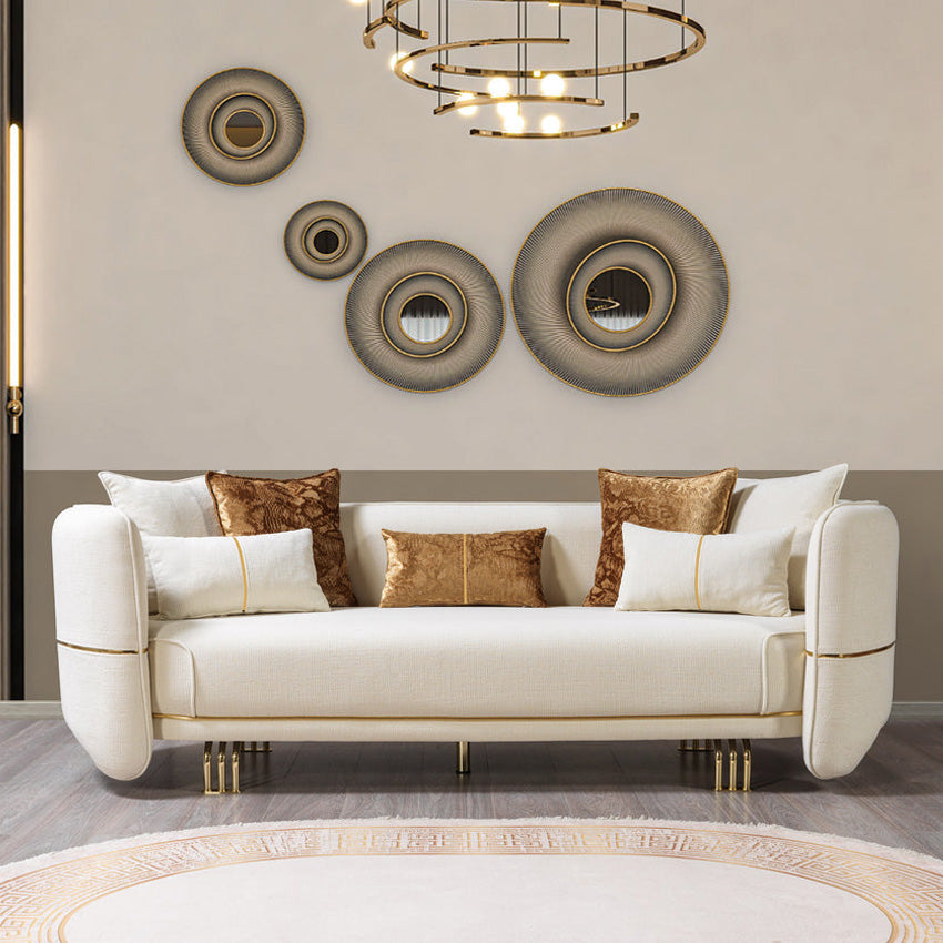 Nova - Helena Ivory Velvet Sofa 94"