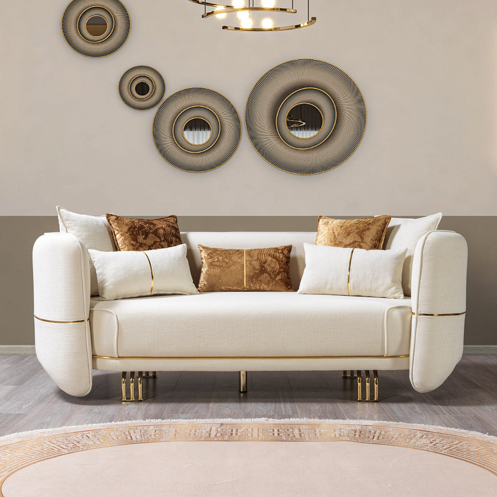 Nova - Helena Ivory Velvet Sofa 94"