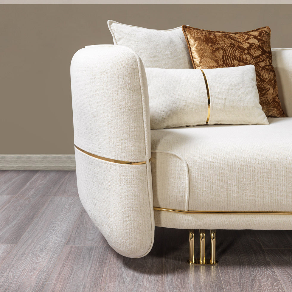 Nova - Helena Ivory Velvet Sofa 94"