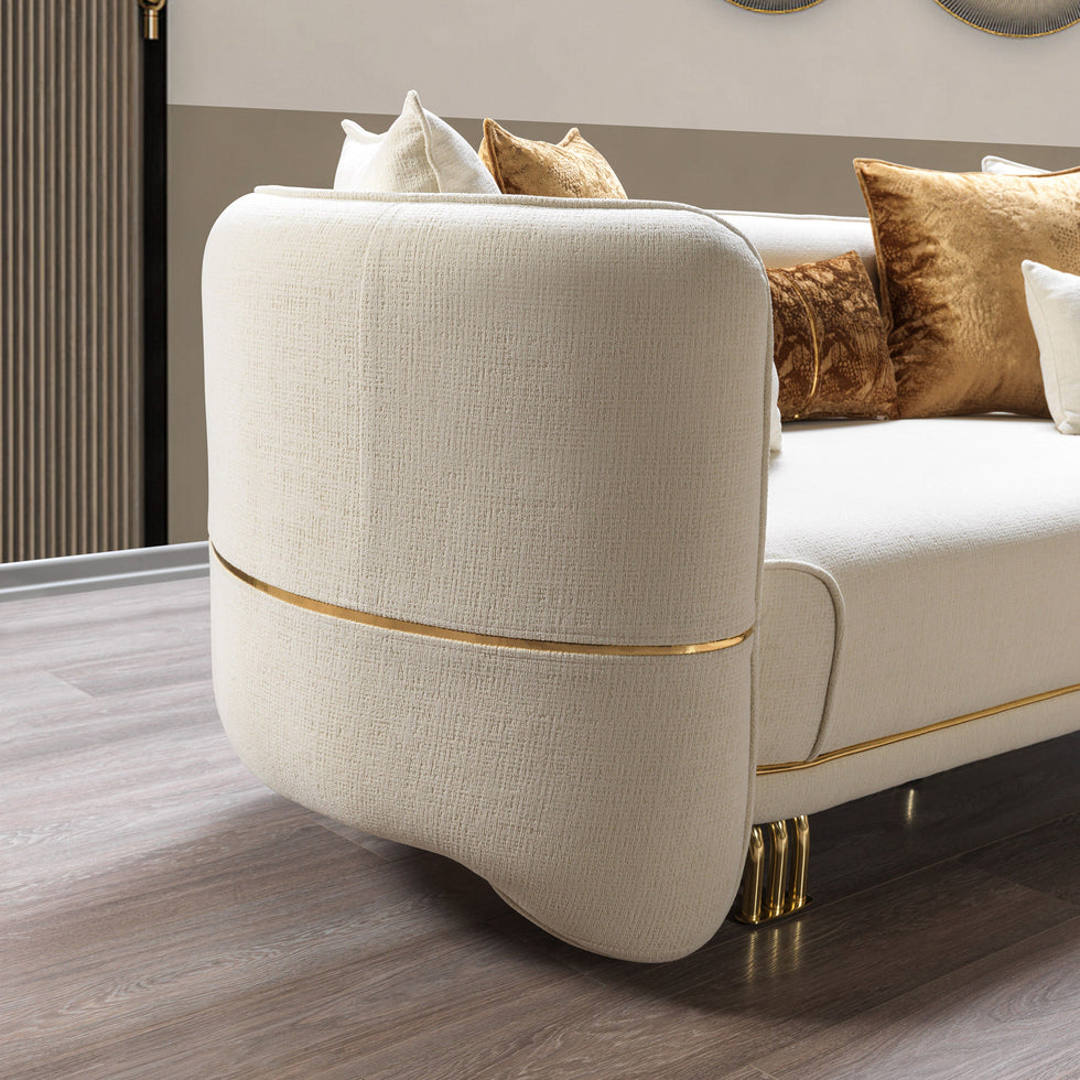 Nova - Helena Ivory Velvet Sofa 94"
