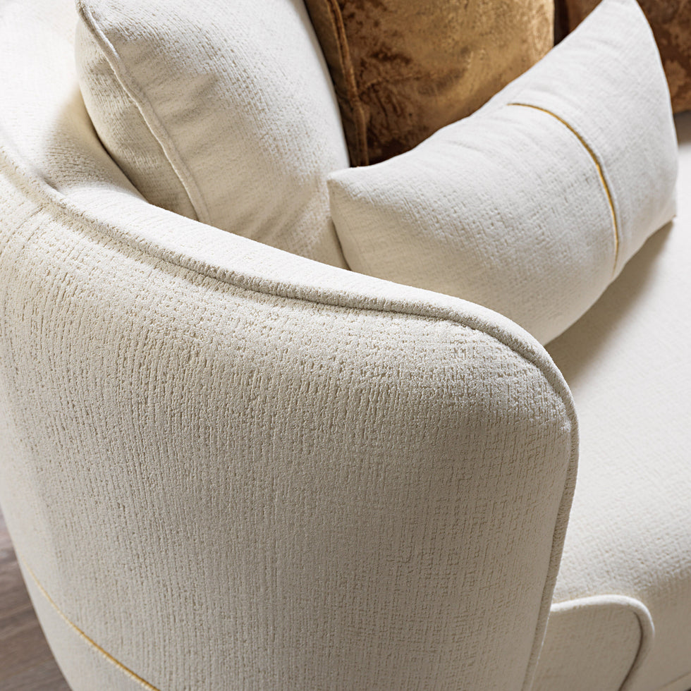 Nova - Helena Ivory Velvet Sofa 94"