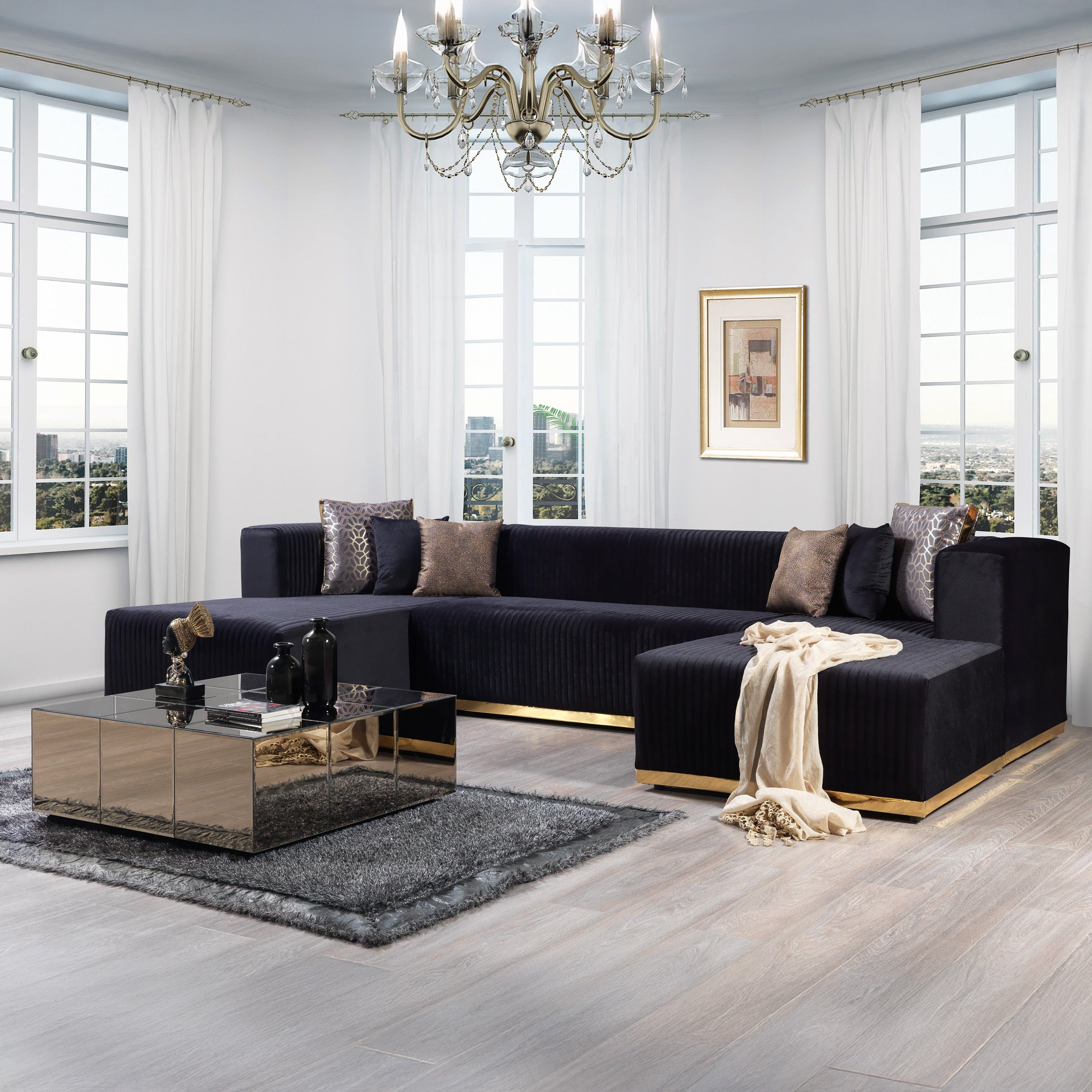 Nova - Juliana Velvet 4-Piece Sectional