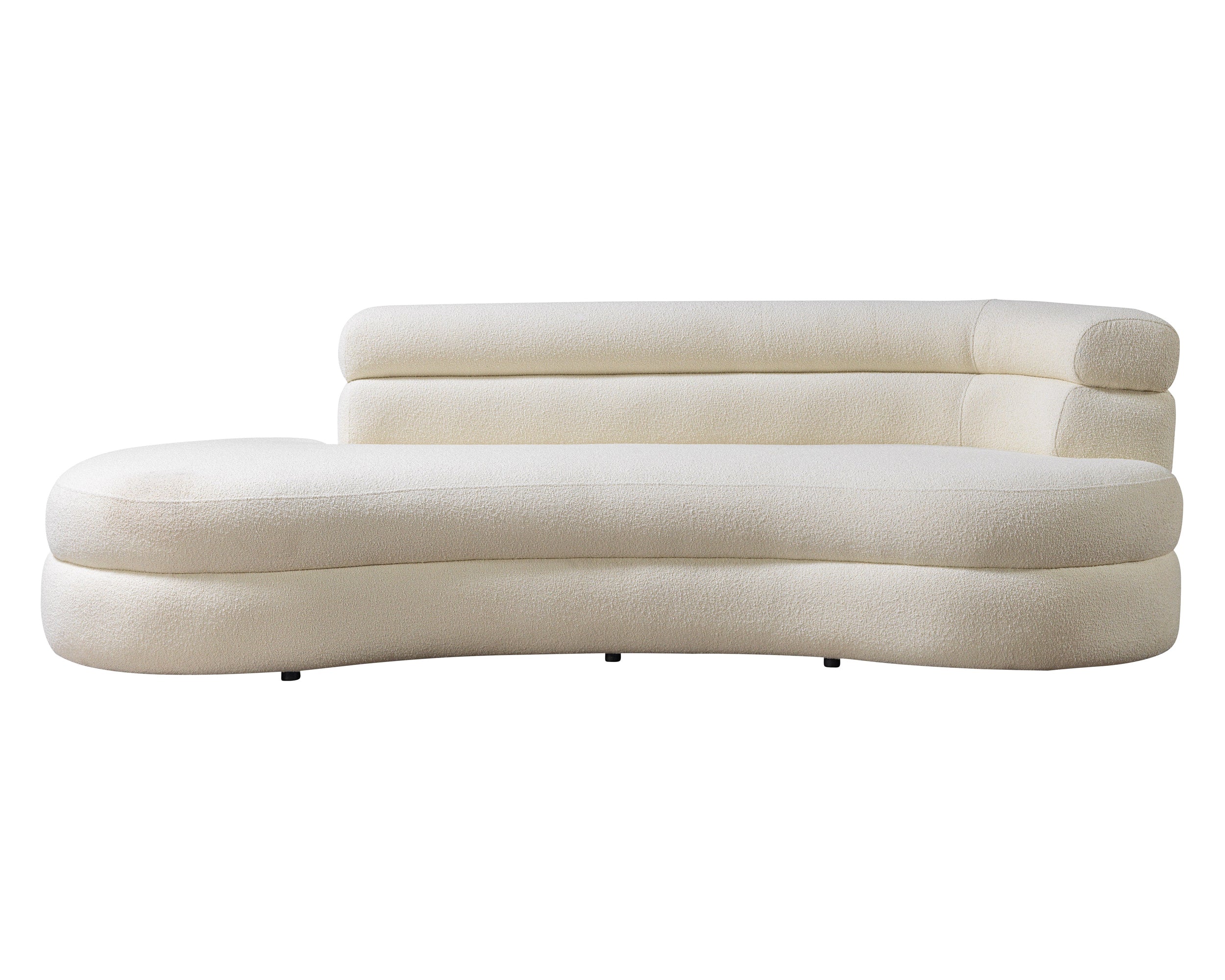 Nova - Larissa Ivory Boucle Chaise Lounge