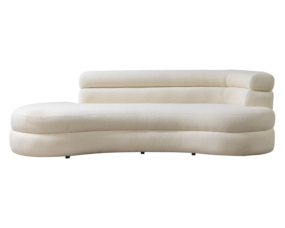 Nova - Larissa Ivory Boucle Chaise Lounge