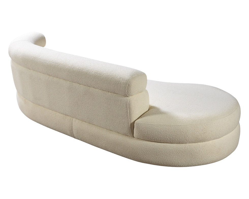 Nova - Larissa Ivory Boucle Chaise Lounge