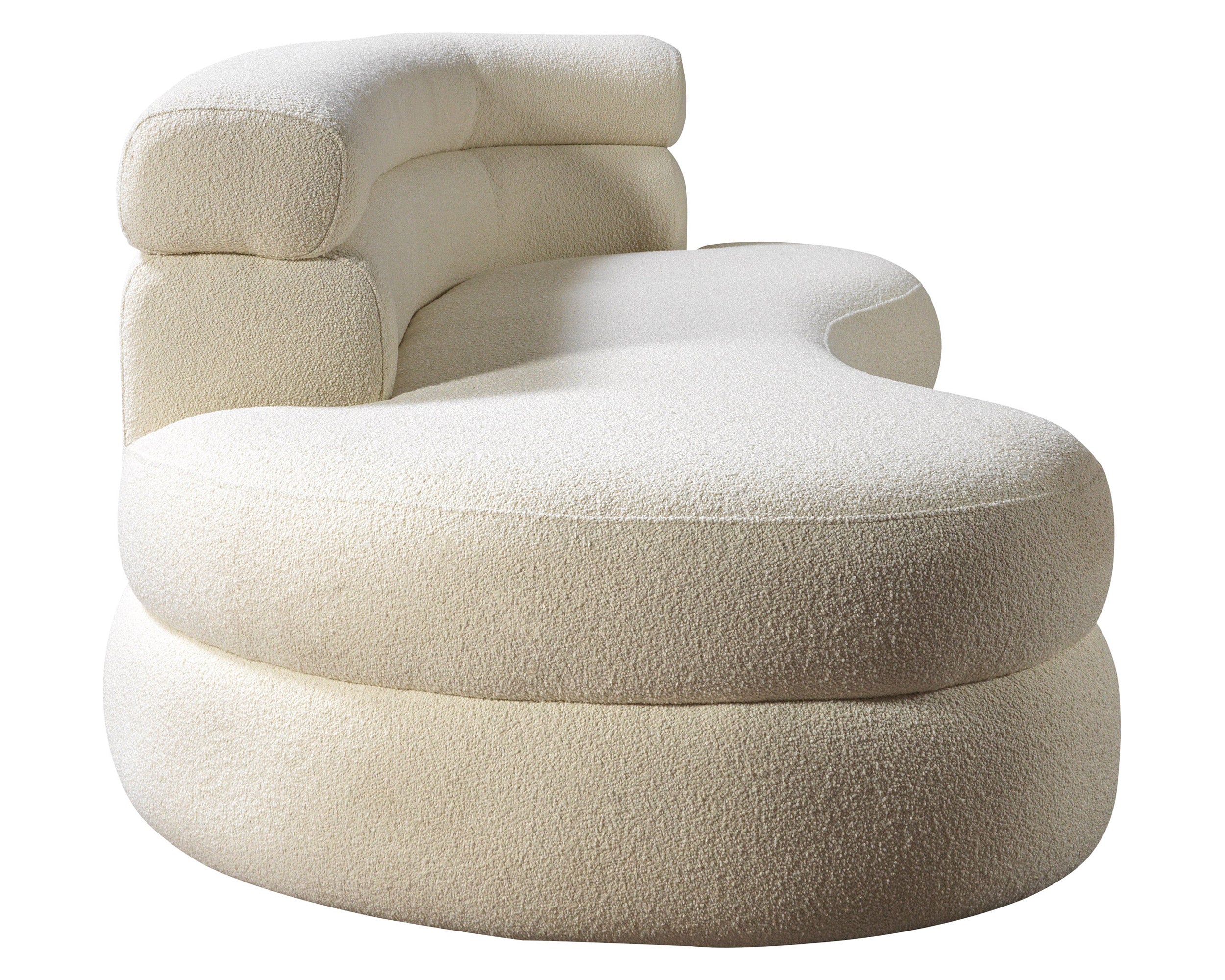 Nova - Larissa Ivory Boucle Chaise Lounge