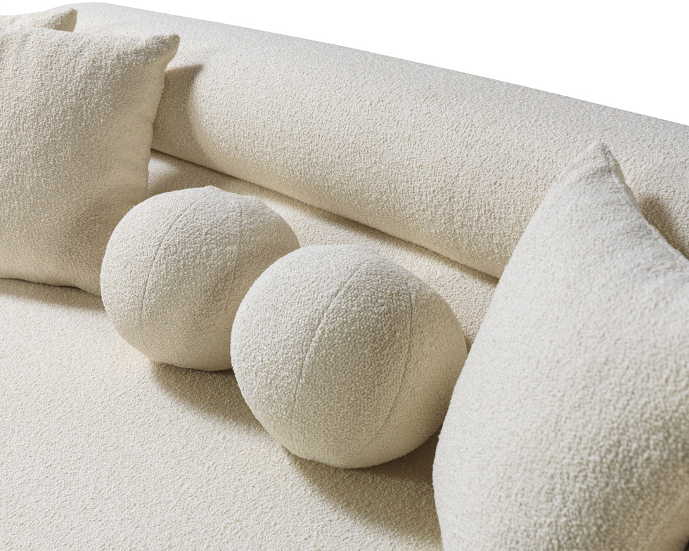 Nova - Larissa Ivory Boucle Chaise Lounge