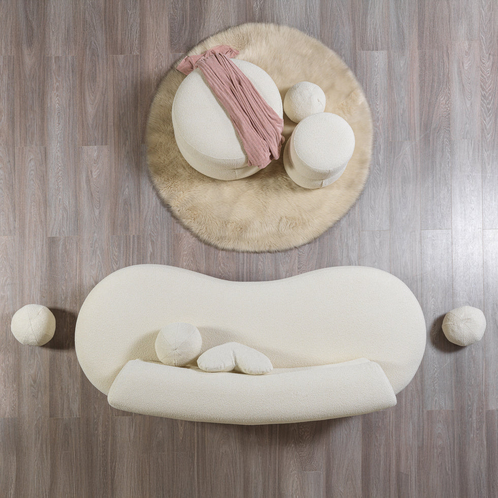 Nova - Larissa Ivory Boucle Loveseat