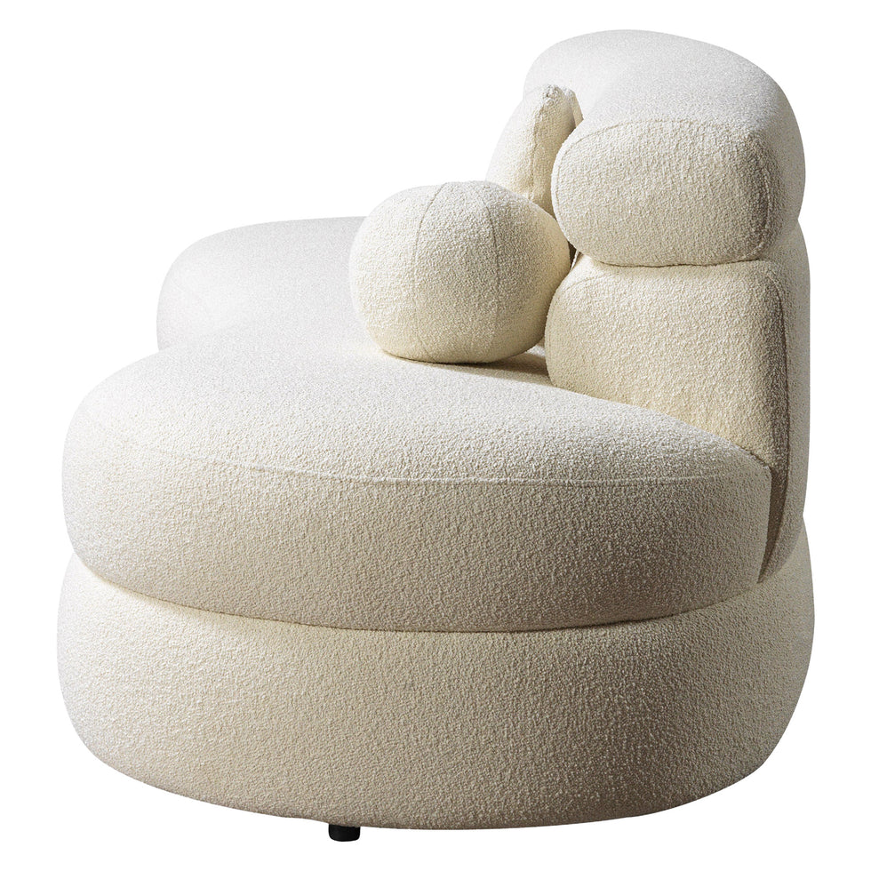 Nova - Larissa Ivory Boucle Loveseat