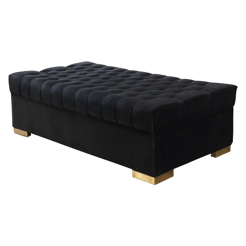 Nova - Lauren Velvet Rectangle Ottoman