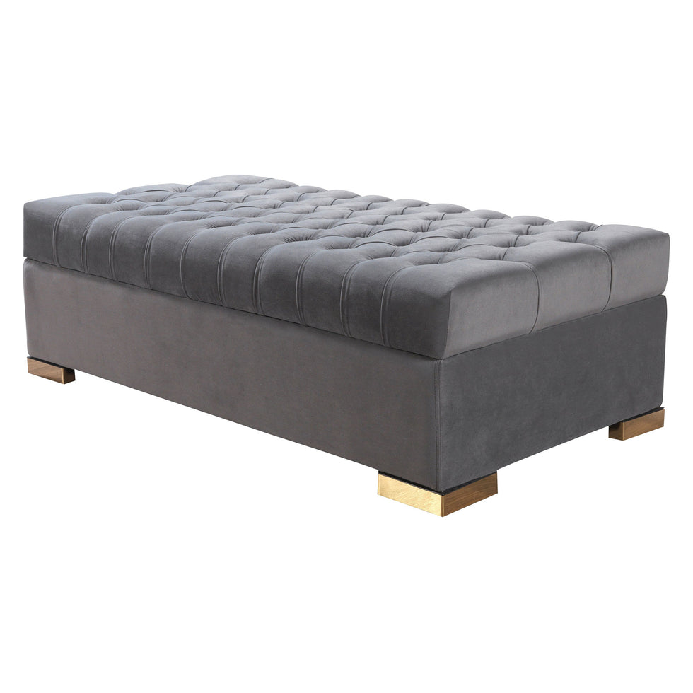 Nova - Lauren Velvet Rectangle Ottoman
