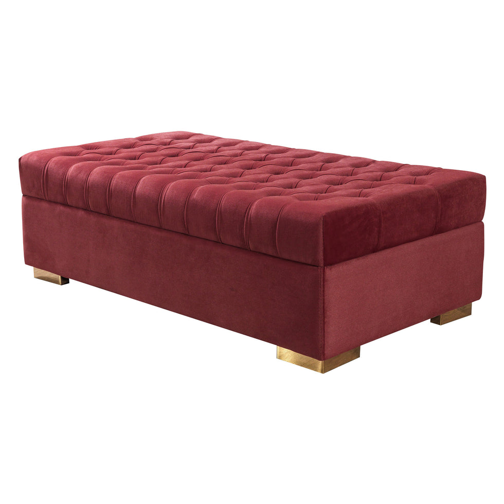 Nova - Lauren Velvet Rectangle Ottoman