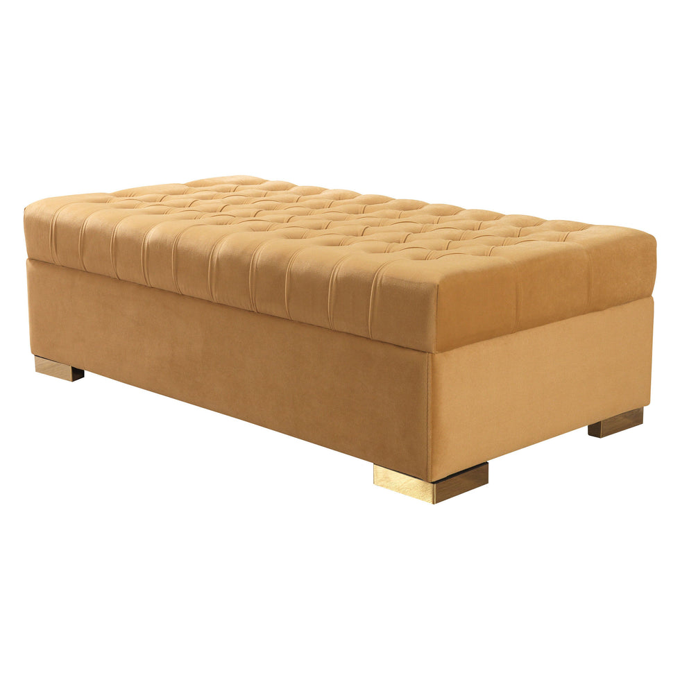 Nova - Lauren Velvet Rectangle Ottoman