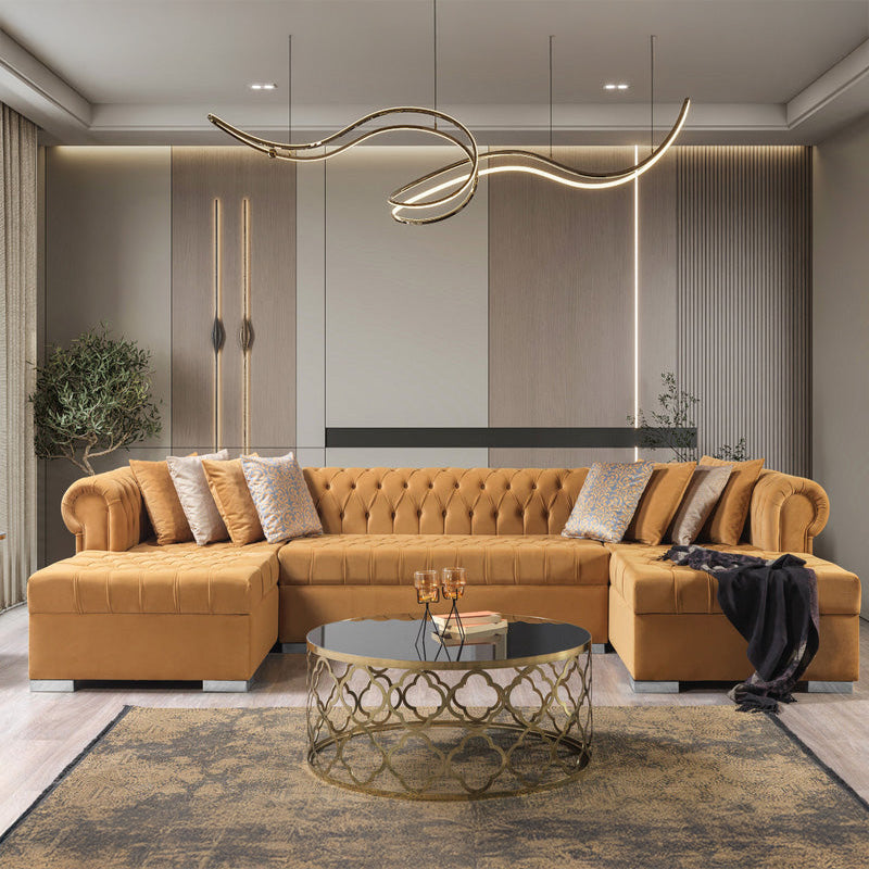 Nova - Lauren Velvet Double Chaise Sectional