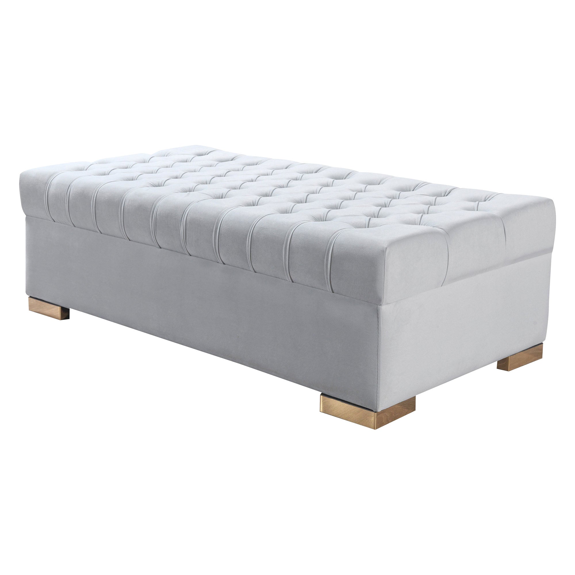 Nova - Lauren Velvet Rectangle Ottoman