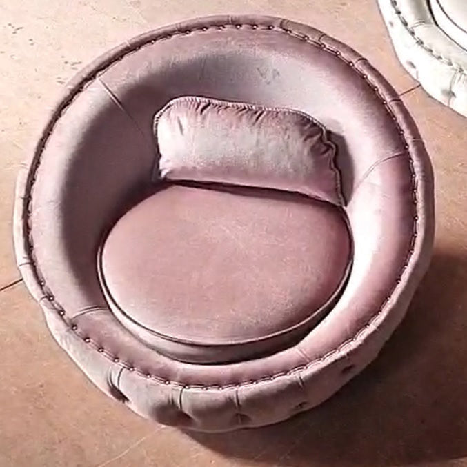 Nova - Lauren Velvet Swivel Chair in Pink