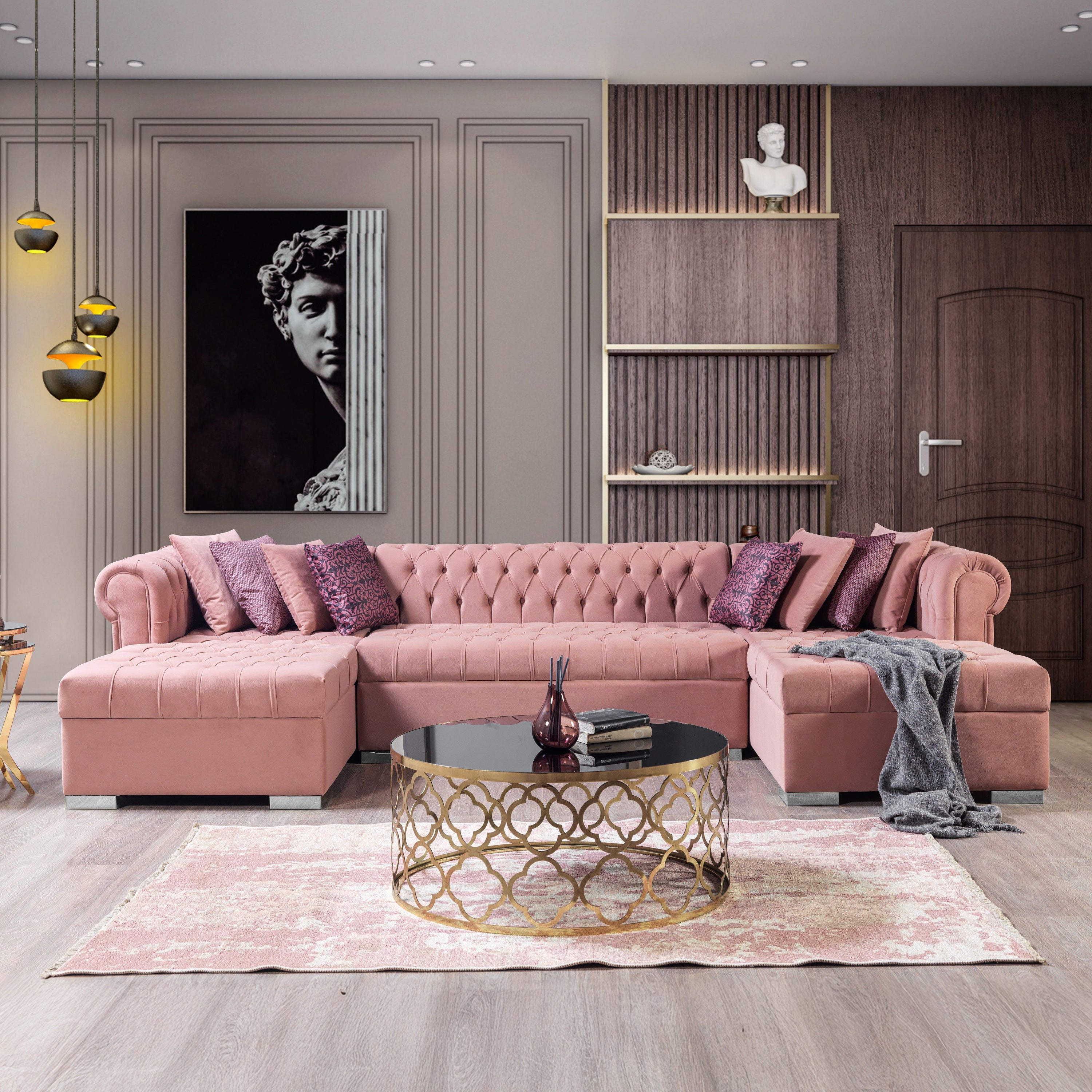 Nova - Lauren Velvet Double Chaise Sectional