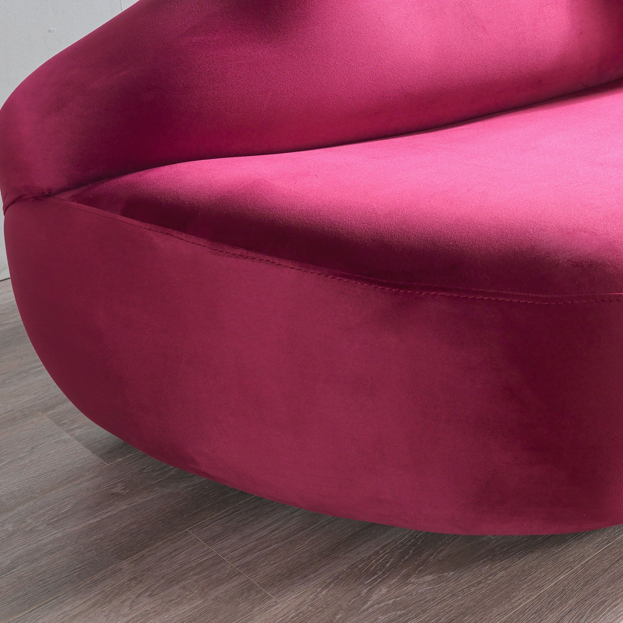 Nova - Lips Maroon Velvet Loveseat 81"