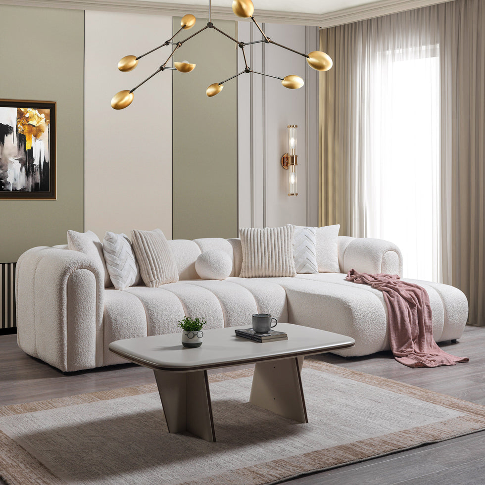 Nova - Lis Ivory Boucle RAF 115" Sectional