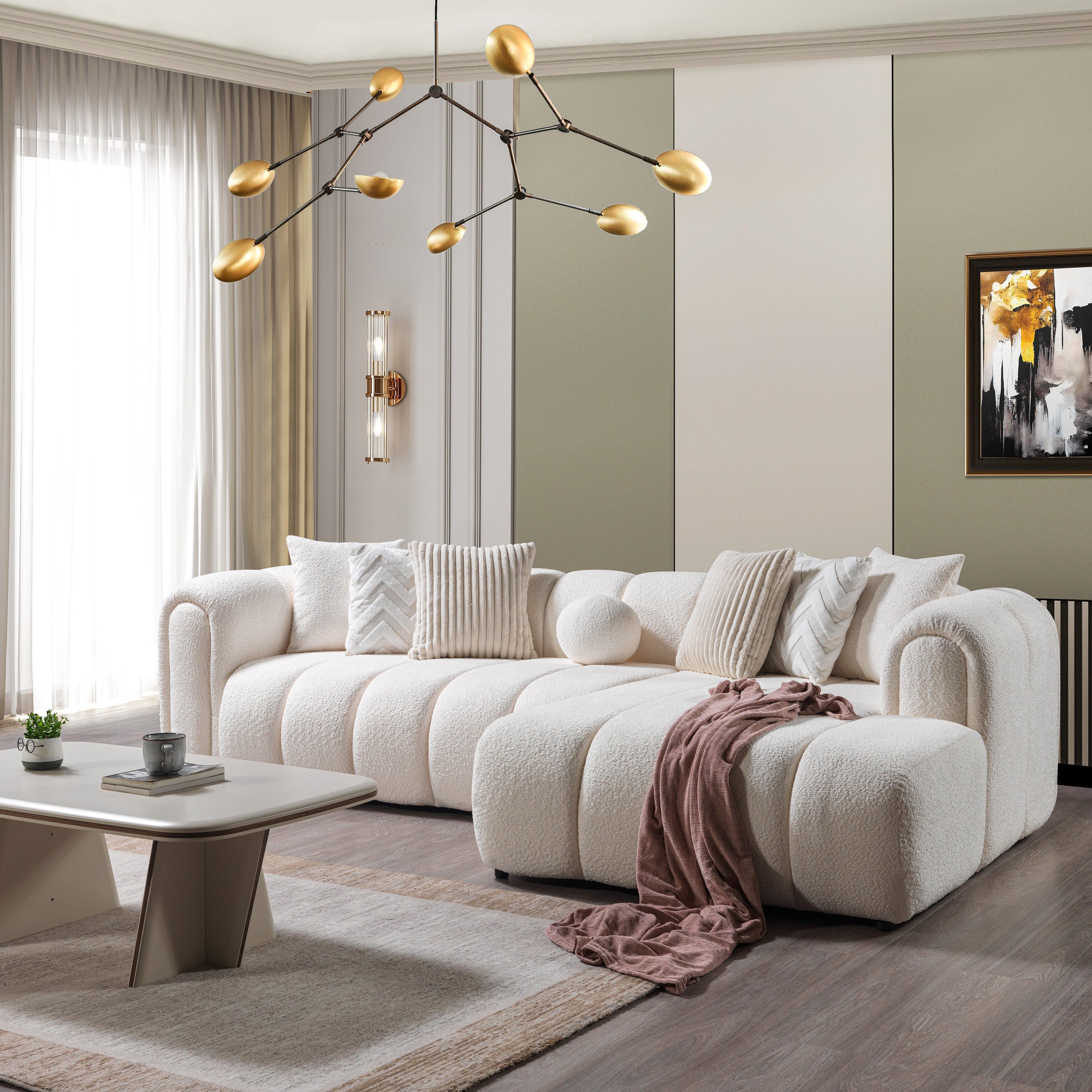 Nova - Lis Ivory Boucle RAF 115" Sectional
