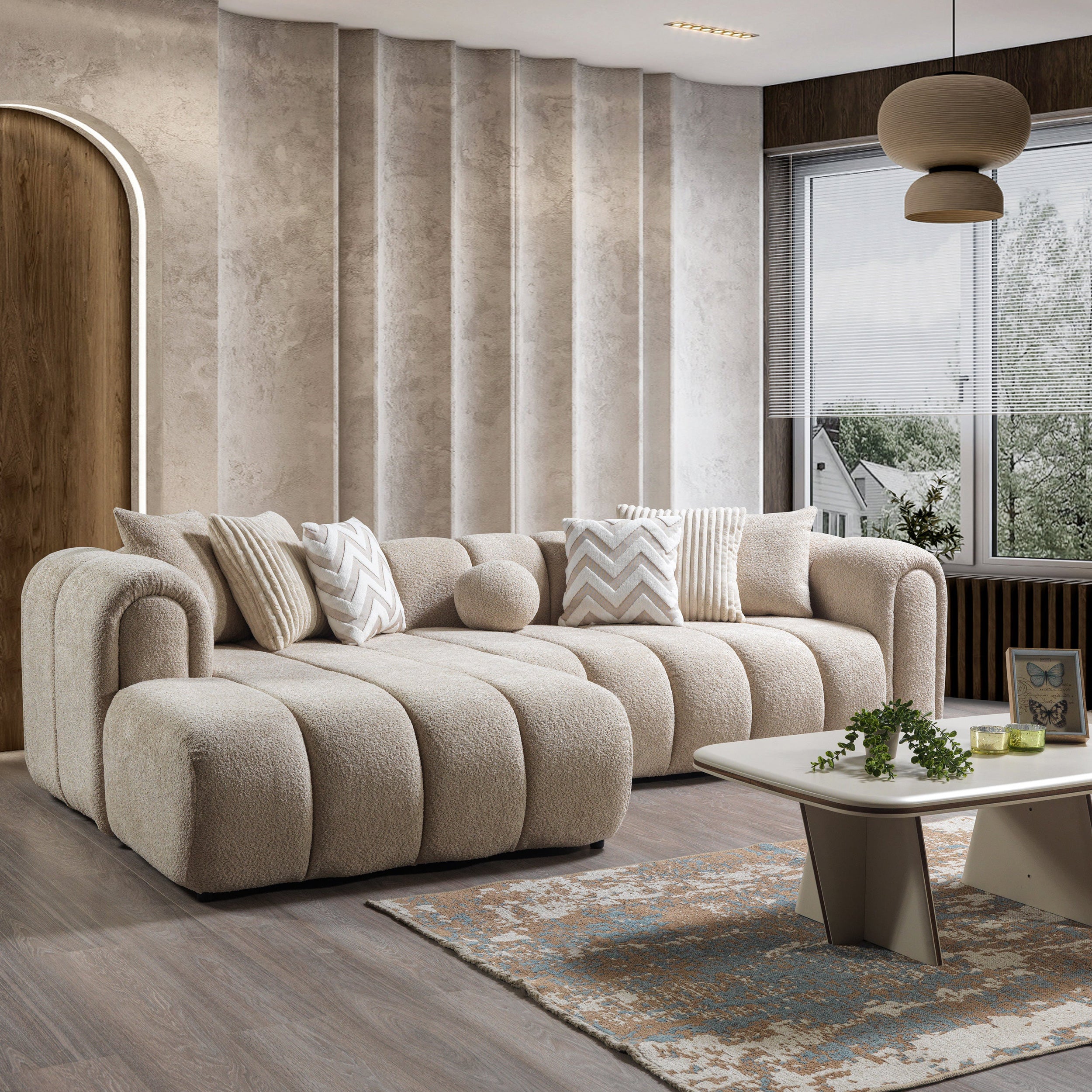 Nova - Lis Sand Boucle 115" Sectional