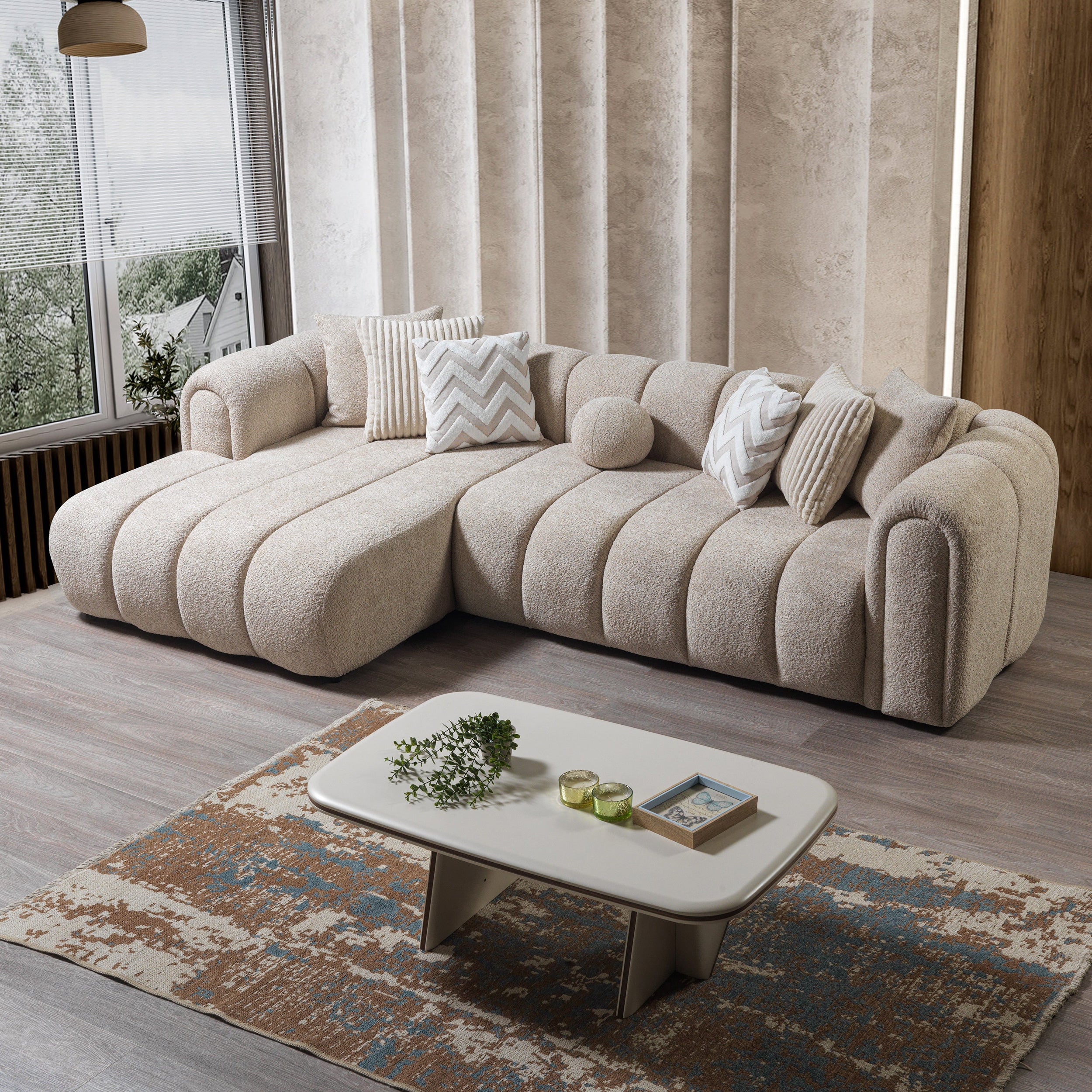 Nova - Lis Sand Boucle 115" Sectional