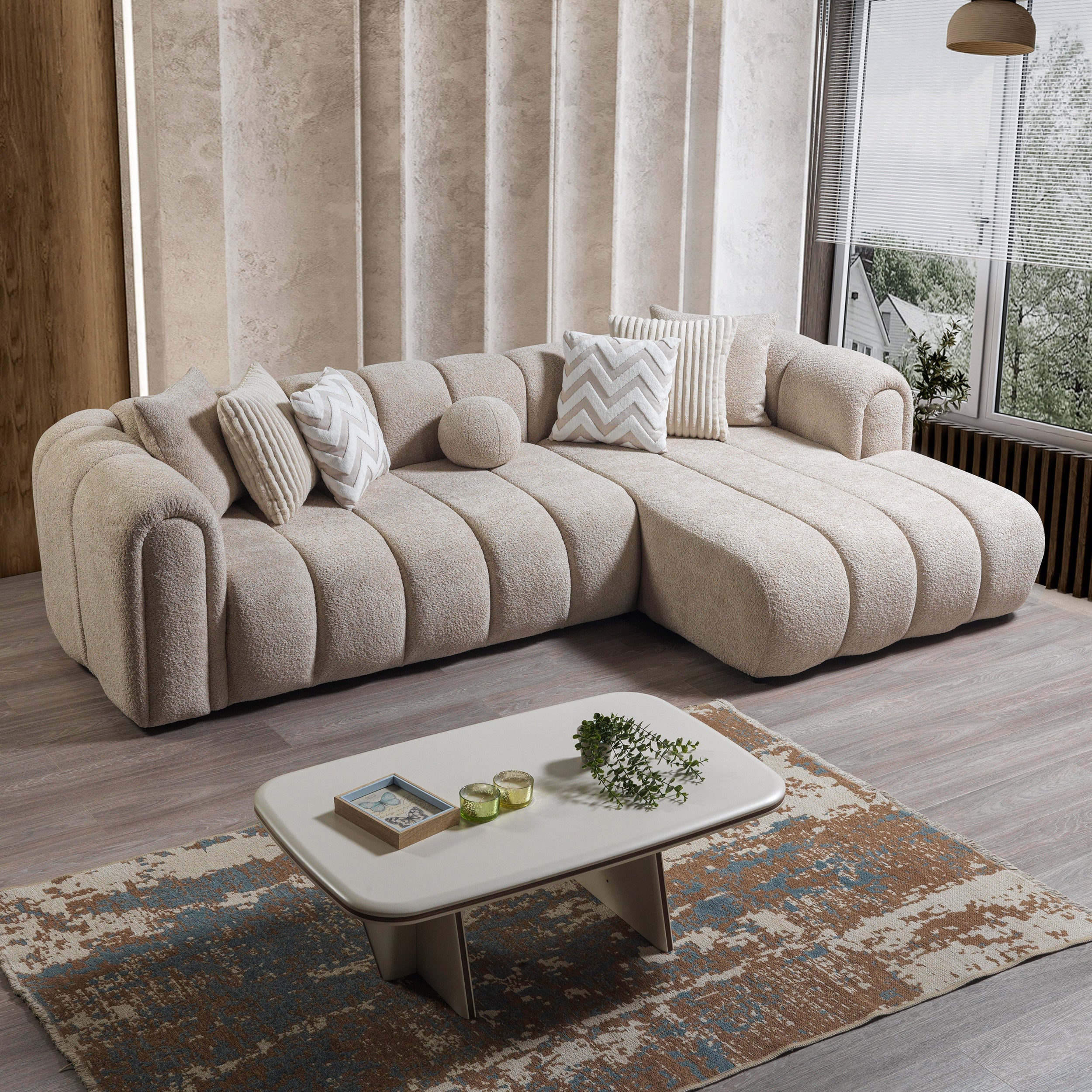 Nova - Lis Sand Boucle 115" Sectional