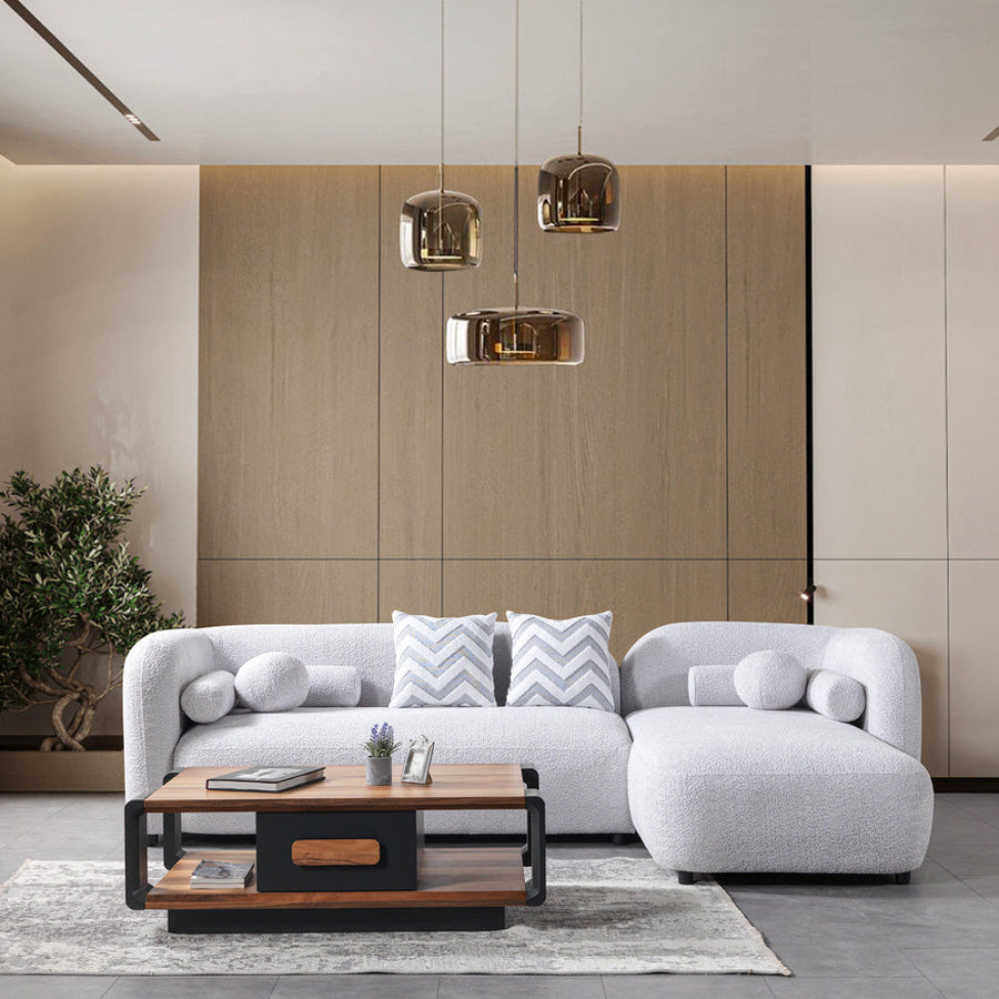 Nova - Liva Gray Boucle RAF 110" Sectional