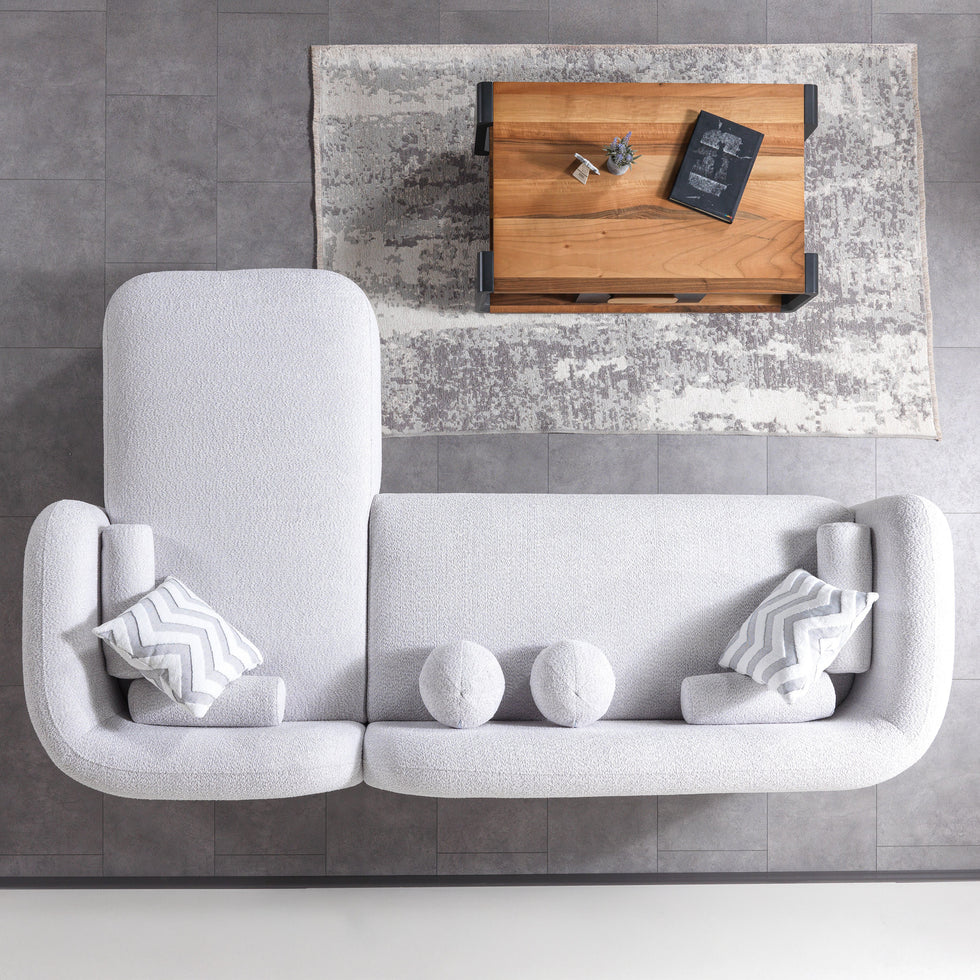 Nova - Liva Gray Boucle RAF 110" Sectional