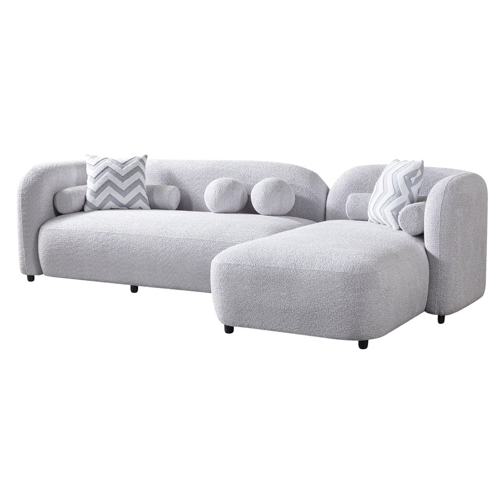 Nova - Liva Gray Boucle RAF 110" Sectional