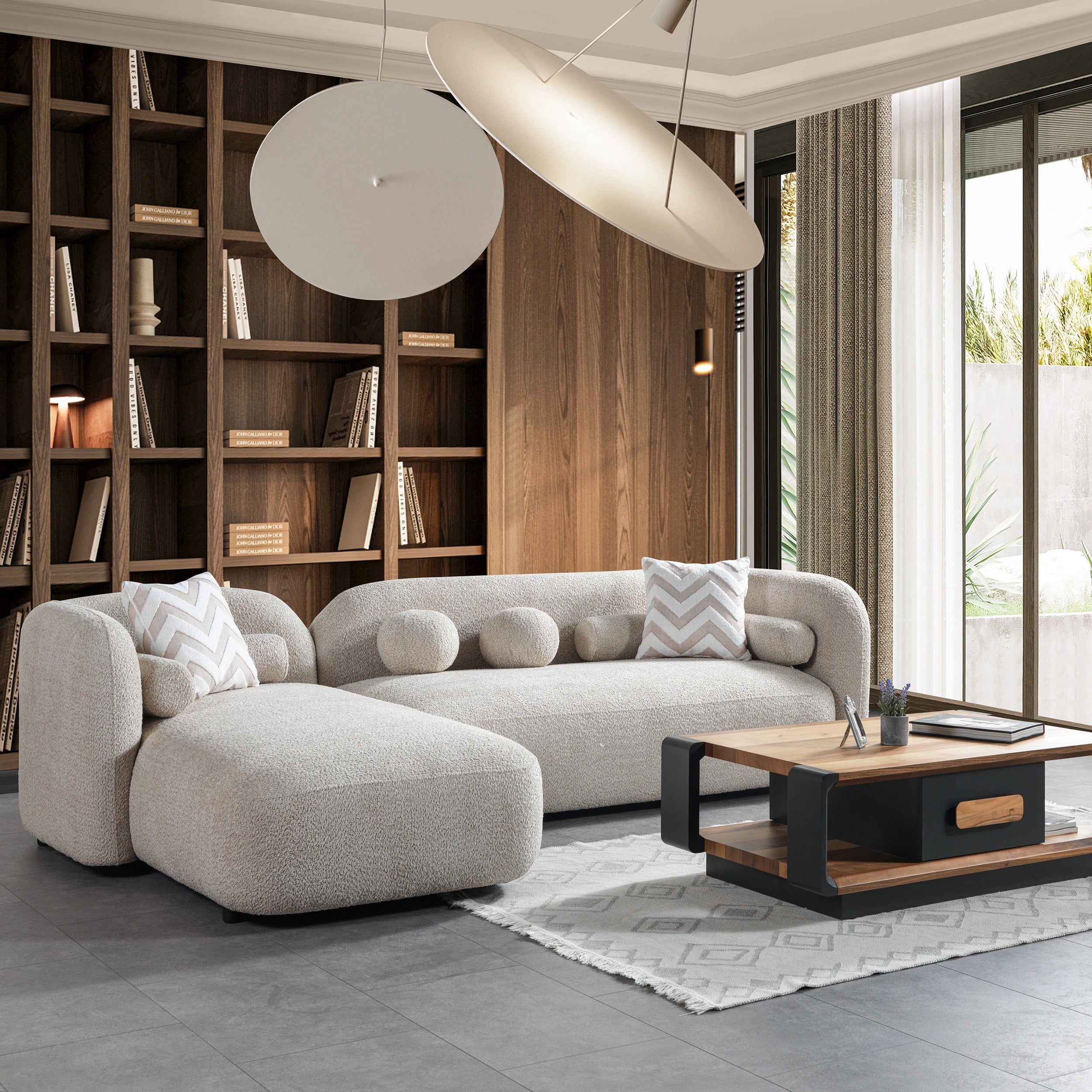 Nova - Liva Sand Boucle 110" Sectional