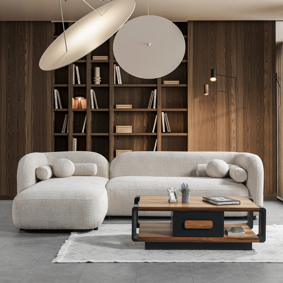 Nova - Liva Sand Boucle 110" Sectional