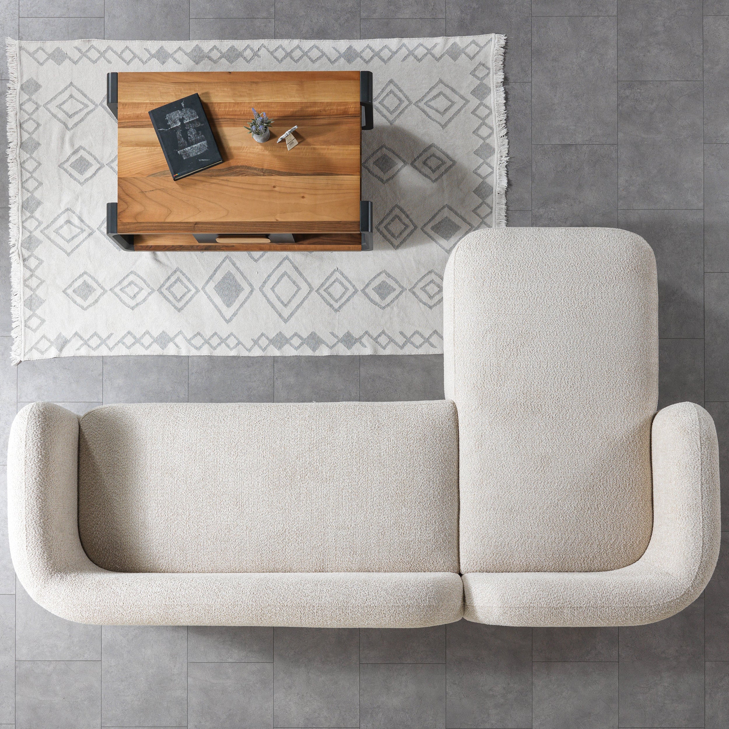 Nova - Liva Sand Boucle 110" Sectional