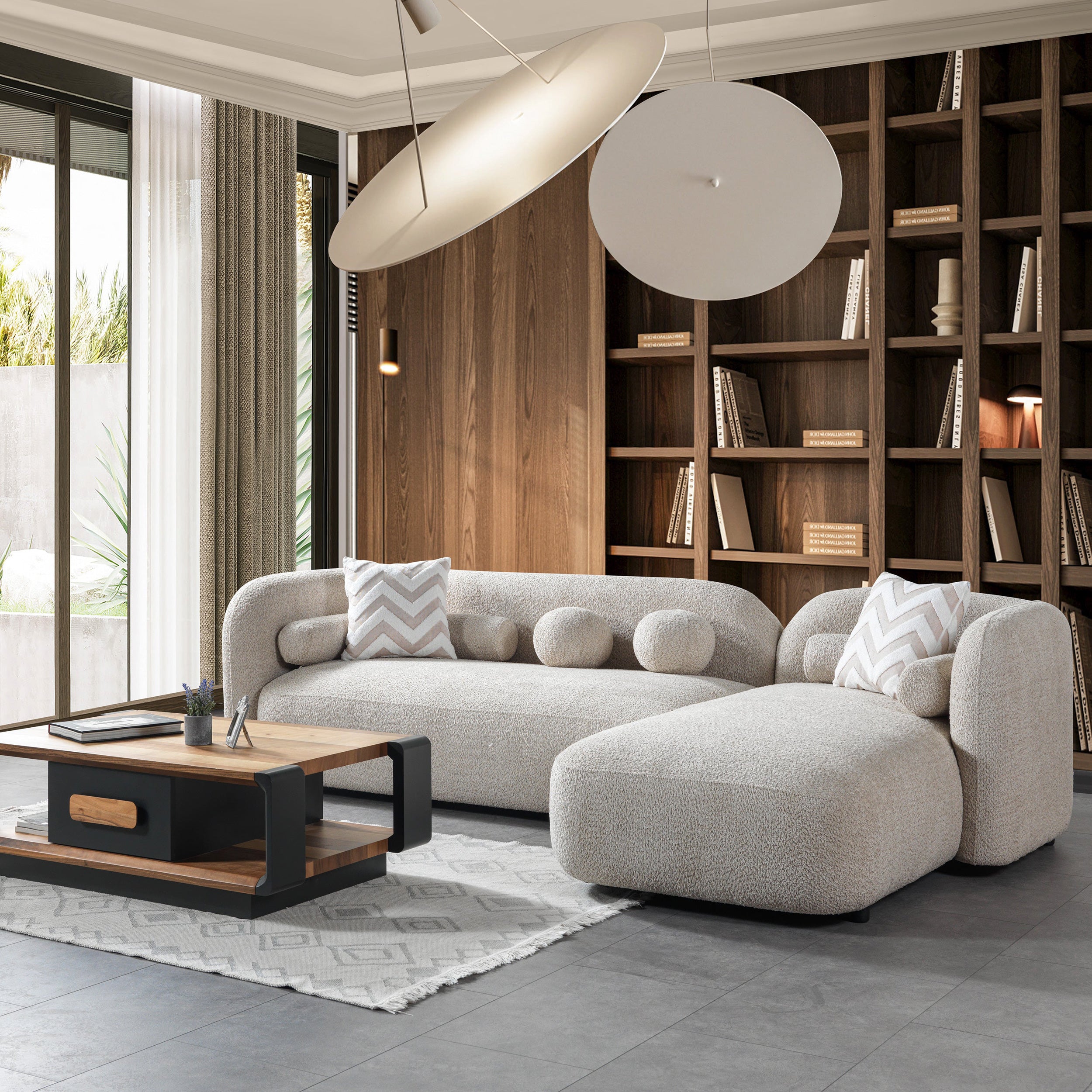 Nova - Liva Sand Boucle 110" Sectional