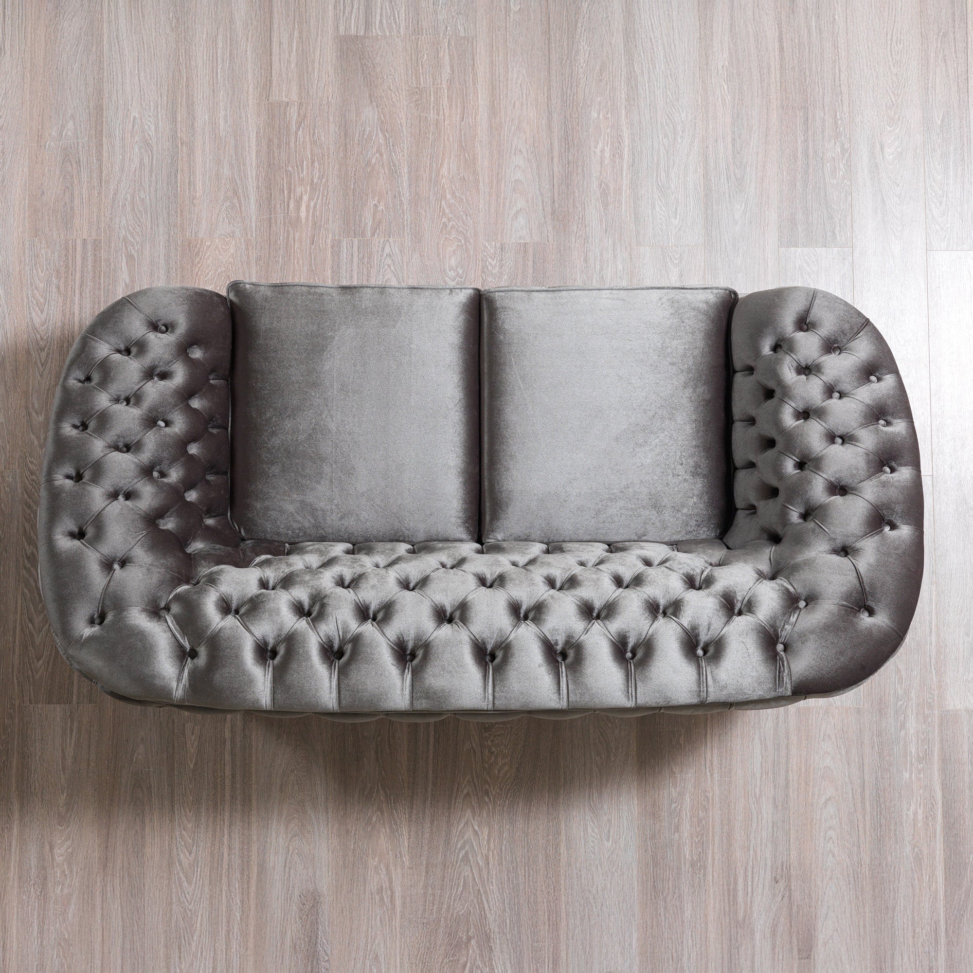 Nova - Lupino Gray Velvet Sofa 95" & Loveseat 82"