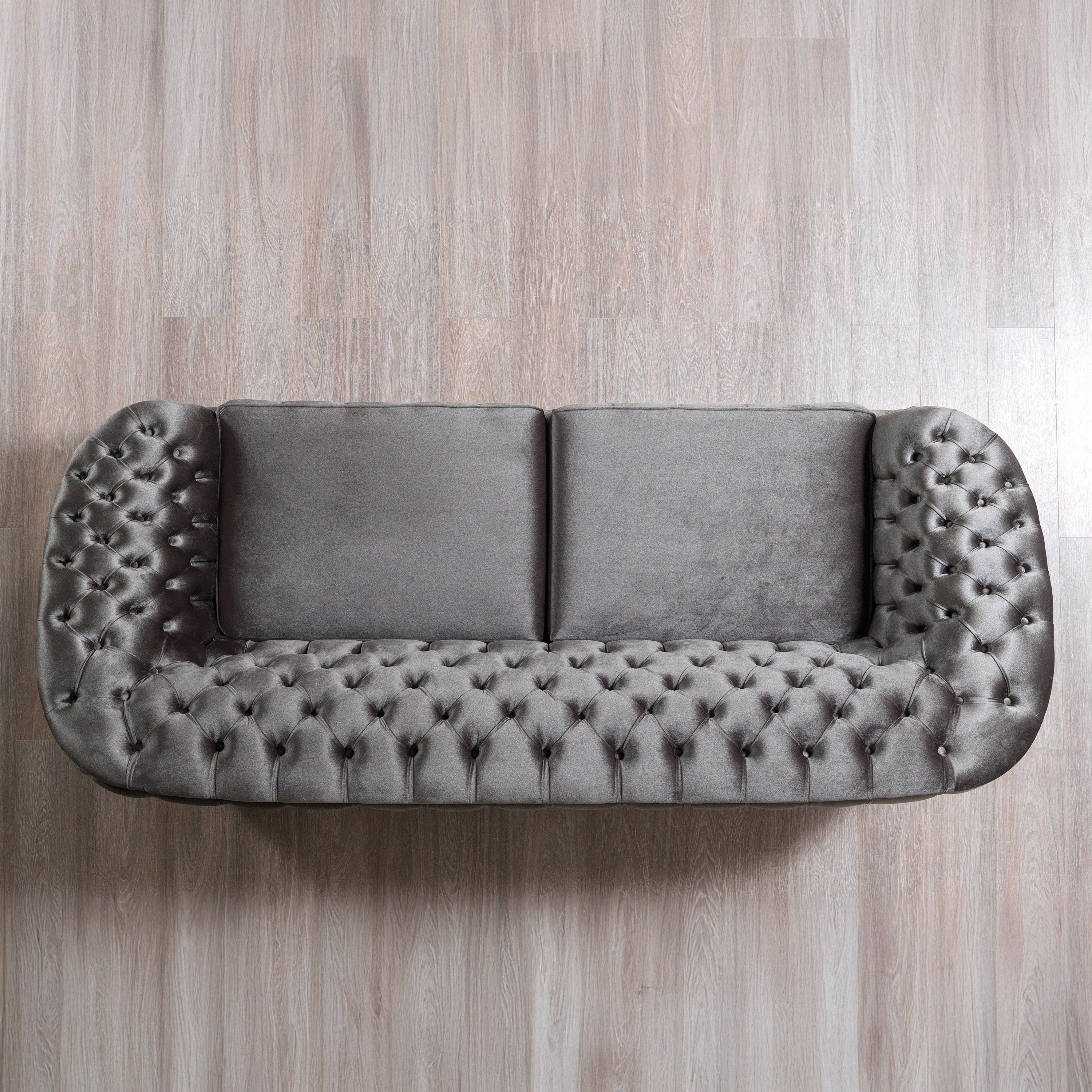 Nova - Lupino Gray Velvet Sofa 95" & Loveseat 82"